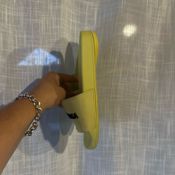 BALENCIAGA Smooth Rubber Logo Bi-Color Womens Pool Slide Size 9 PRICE FIRMMMMM - Picture 5 of 9